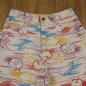 UNIONBAY Fruit Strip All Over Print Jeans 80s 90s Womens/Juniors Size 11 VINTAGE